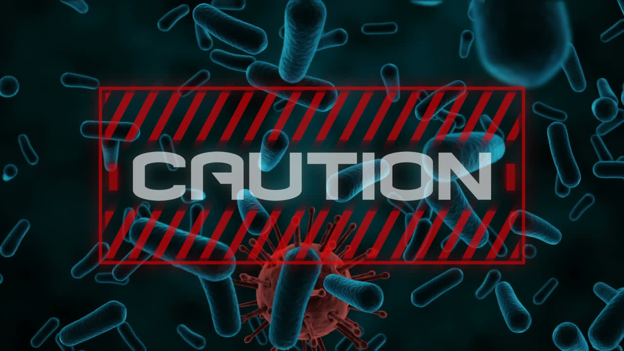 코로나19 세포의 이동에 대한 경고 텍스트