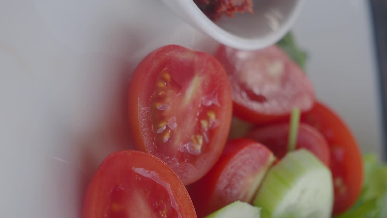 신선한 토마토와 호박 러드