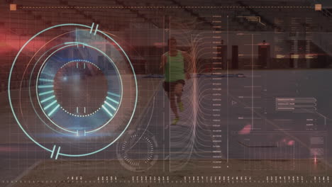 animación del escaneo del alcance y el procesamiento de datos a través de servidores informáticos