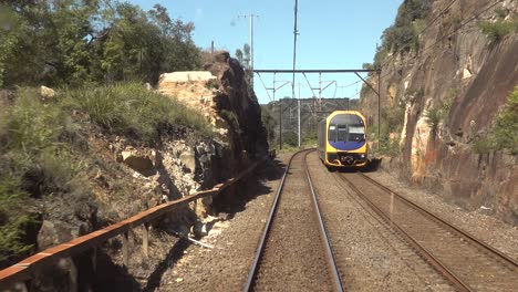 train divers view passing another train australia 1