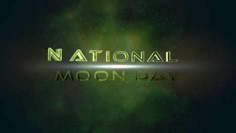 national moon day with stars fields and green clouds in dark galaxy