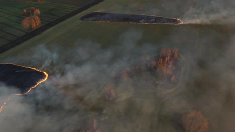 vista aérea de los incendios de campo