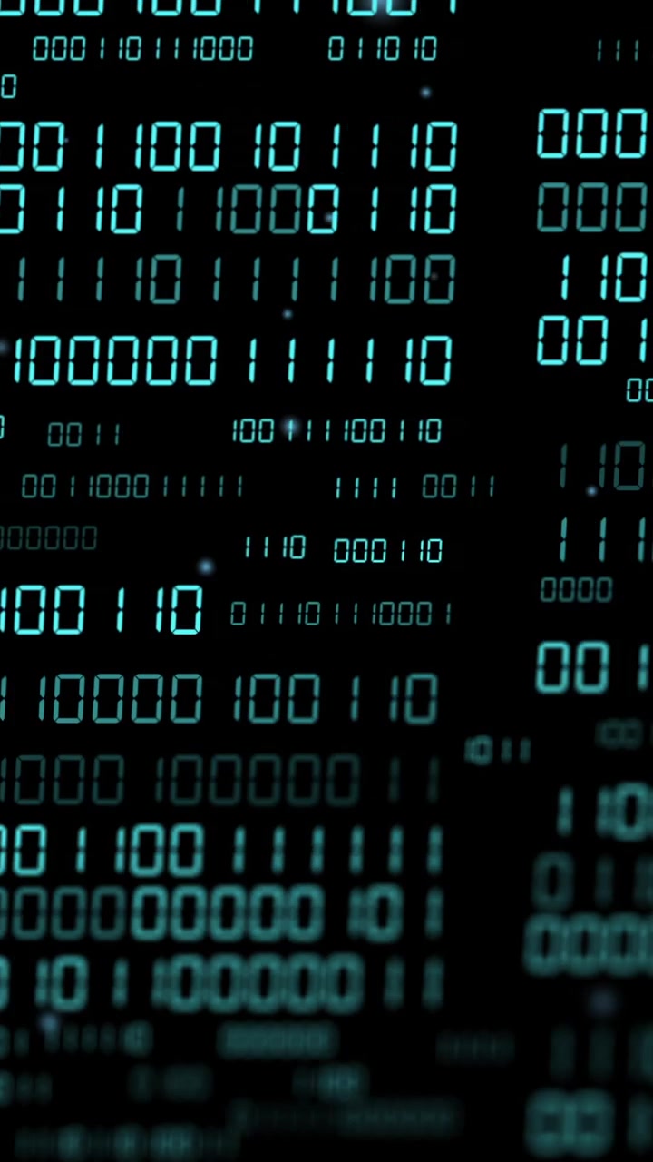 Animation of binary coding and data processing