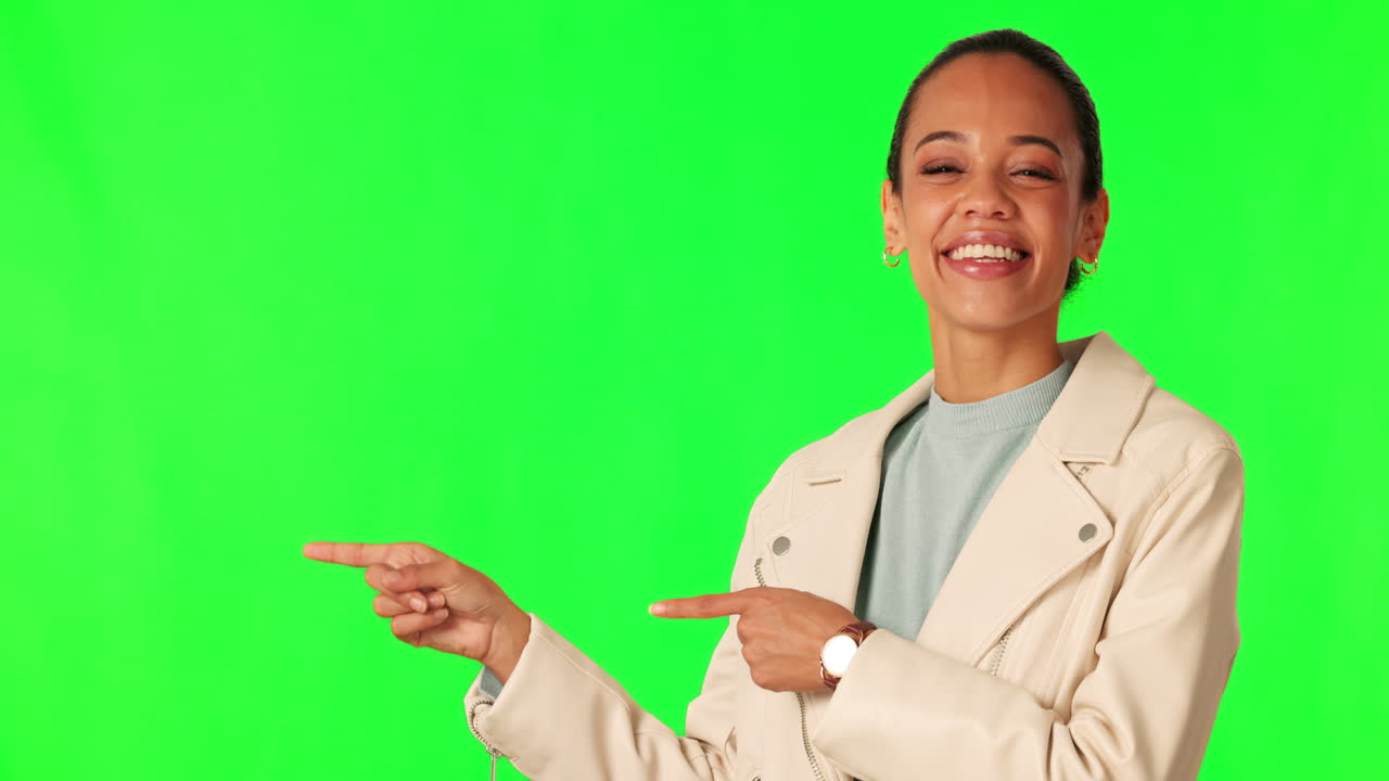 Green screen, hand pointing
