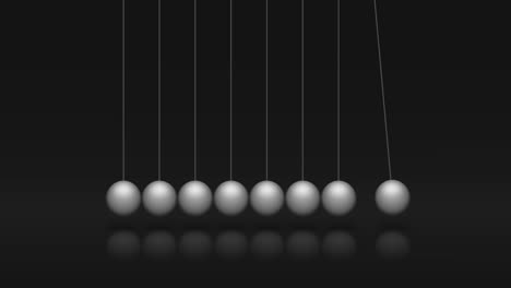 synchronized pendulum balls creating wave patterns.