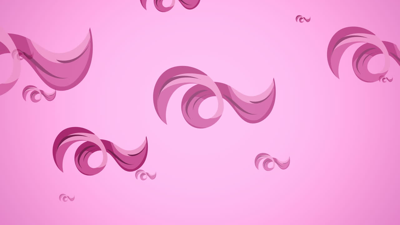 Animazione di un nastro rosa volante su sfondo rosa.