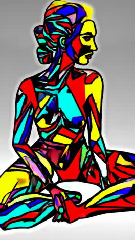 abstract colorful female figure