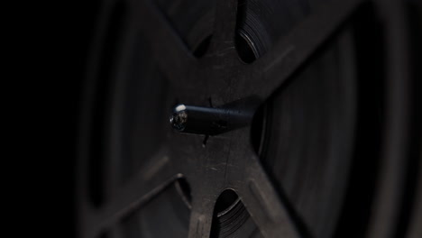 close-up of a vintage film reel
