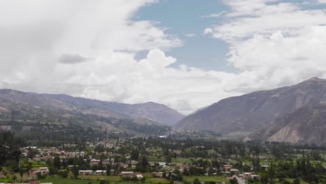 downview of valley farmland and homes around yungay, ancash peru - 4k