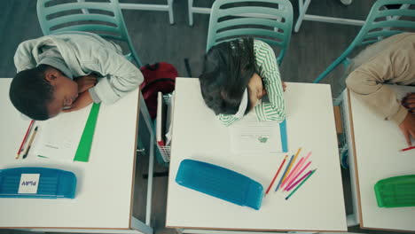 students sleeping in classroom