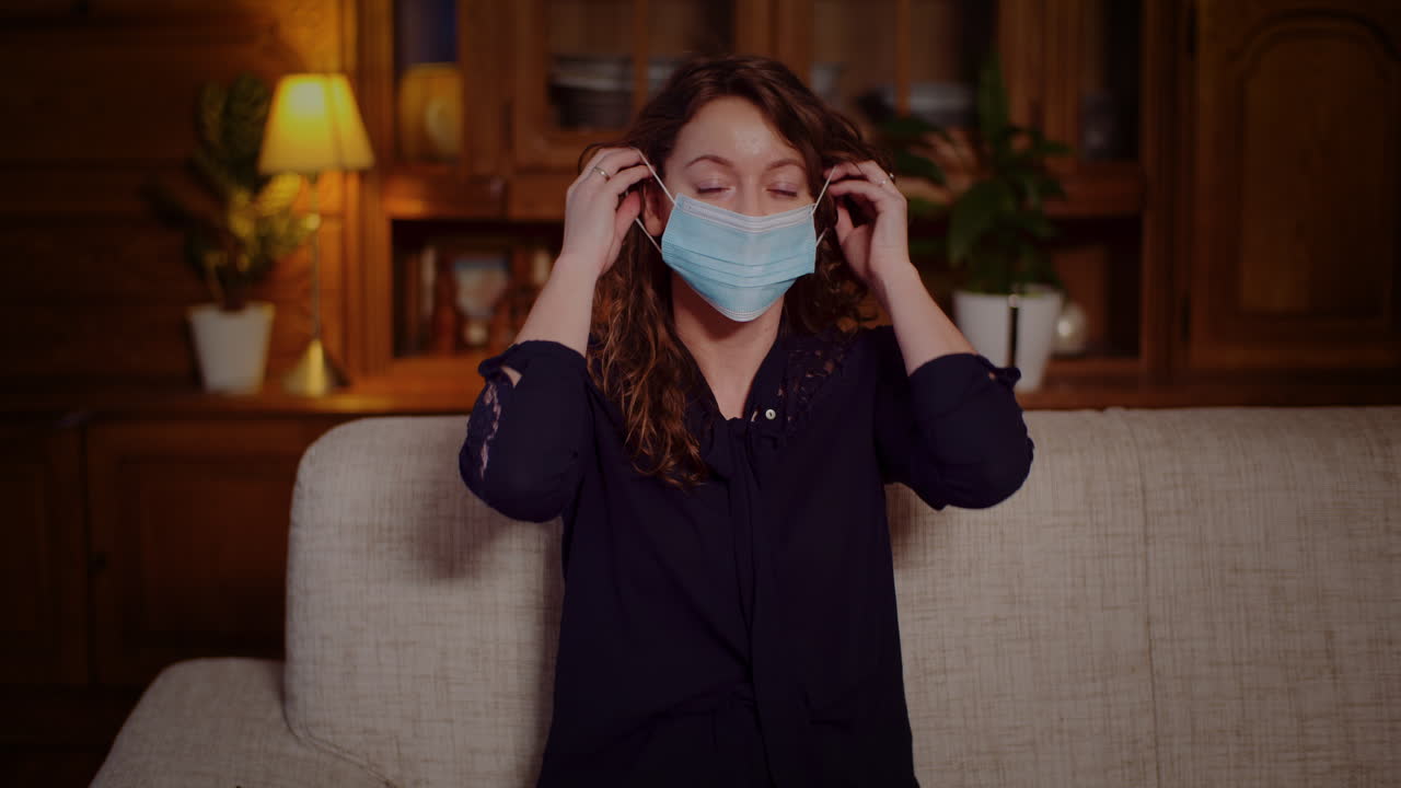 Woman wearing a face mask for protection during the pandemic