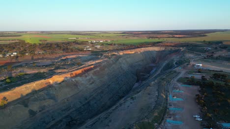 gold mine open pit in rural agricultural and mining area of western australia