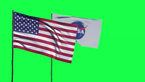 usa space exploration and discovery concept video. 3d render on green screen