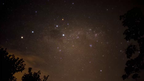 time lapse of the beautiful milky way as the stars orbiting across the night sky, south africa