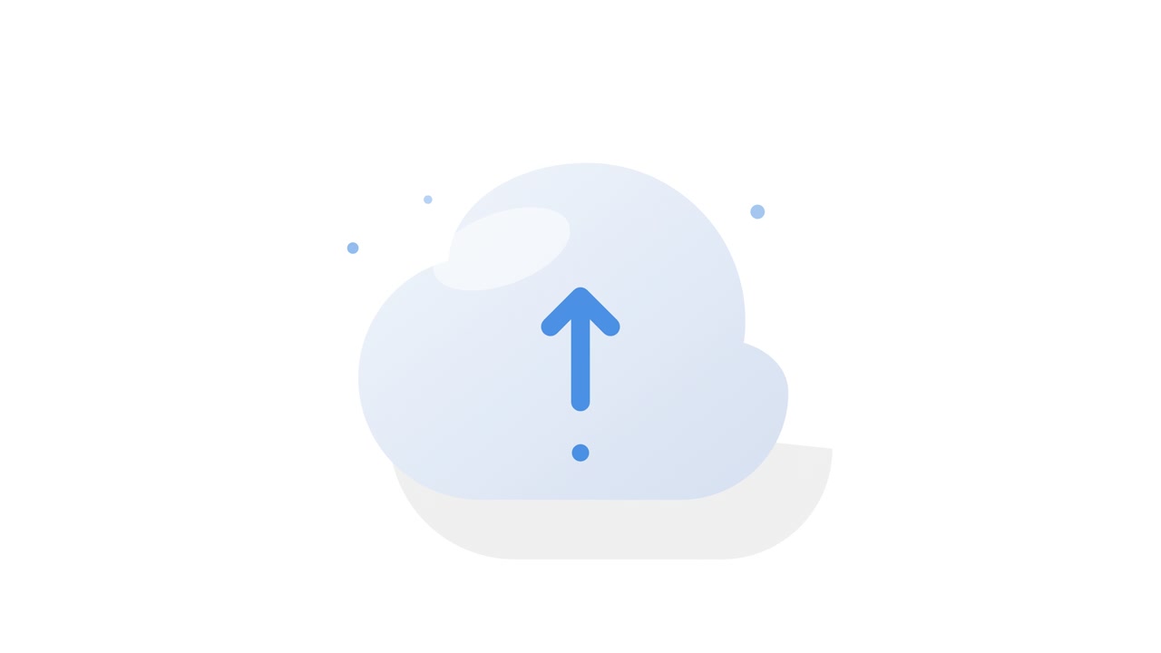 Animated Cloud Icon with Uploading Arrow Symbol