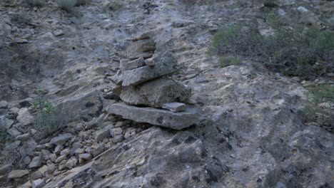 Rocks stacked on top of each other for hikers going for a hike in the mountains