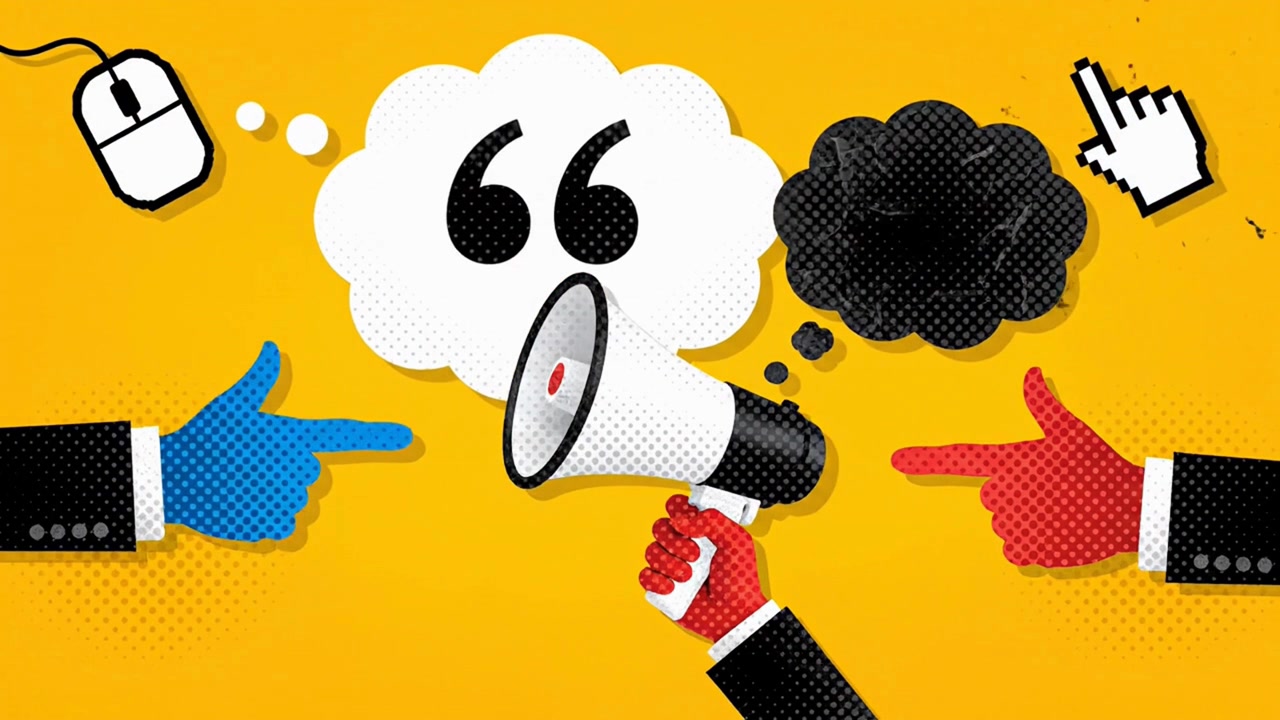 Concept pop art di libertà di parola con megafono e fumetti