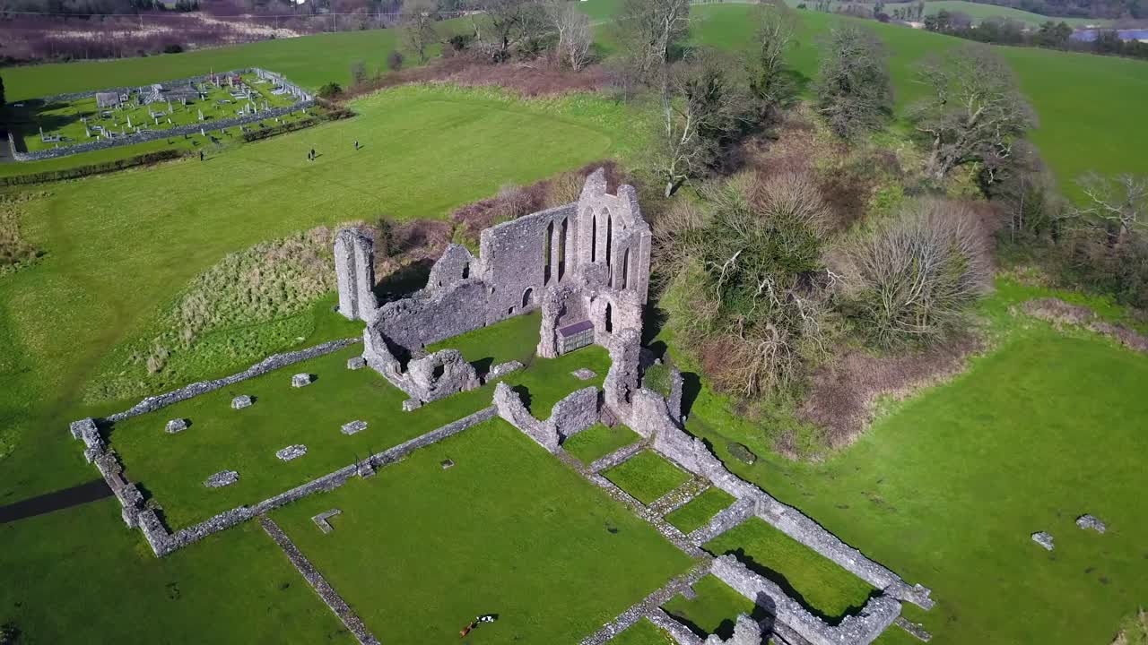 인치 수도원 pov 드론 공중 촬영