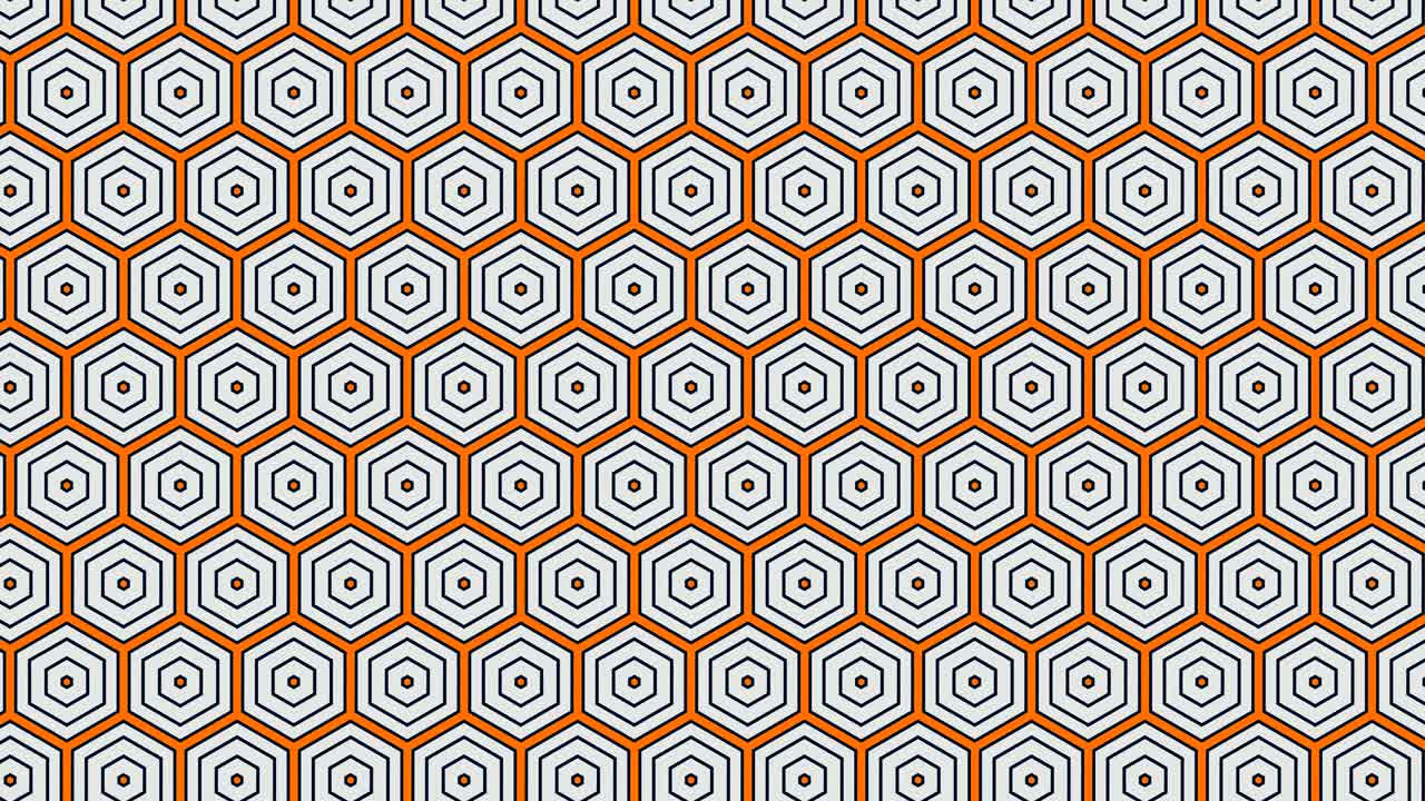 2D graphic video pattern that moves to the lower right with zoom, composed of designs and shapes with multicolored textures.