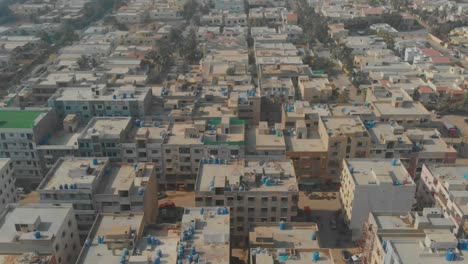 aerial view of residential apartments in clifton cantonment in karachi, pakistan
