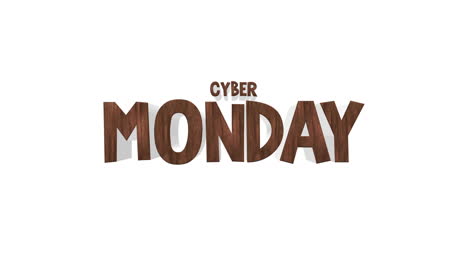 cartoon cyber monday text on clean white gradient