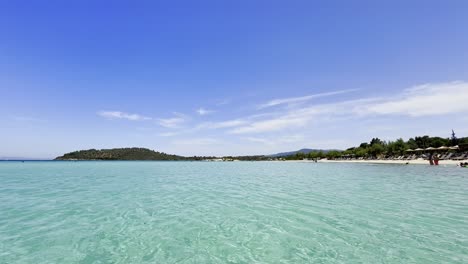 clean blue flag beaches of halkidiki peninsula, greece