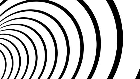 striped tunnel 3d optical illusion footage. monochrome torus inside motion visual effect. black and white abstract twisting loop realistic animation. hypnotic geometric infinite spiral 4k video