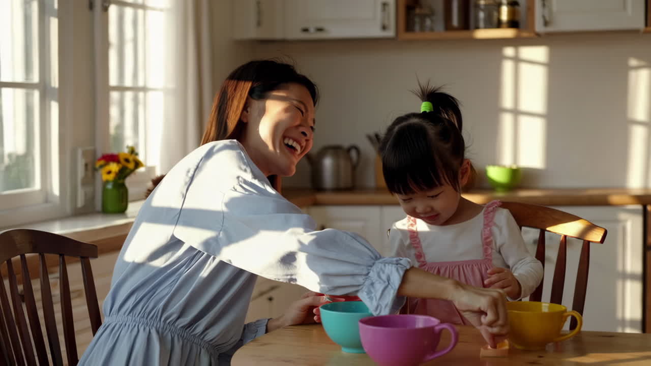 Mother feeding child