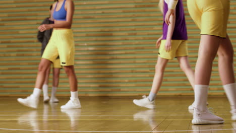 chicas en la cancha de baloncesto
