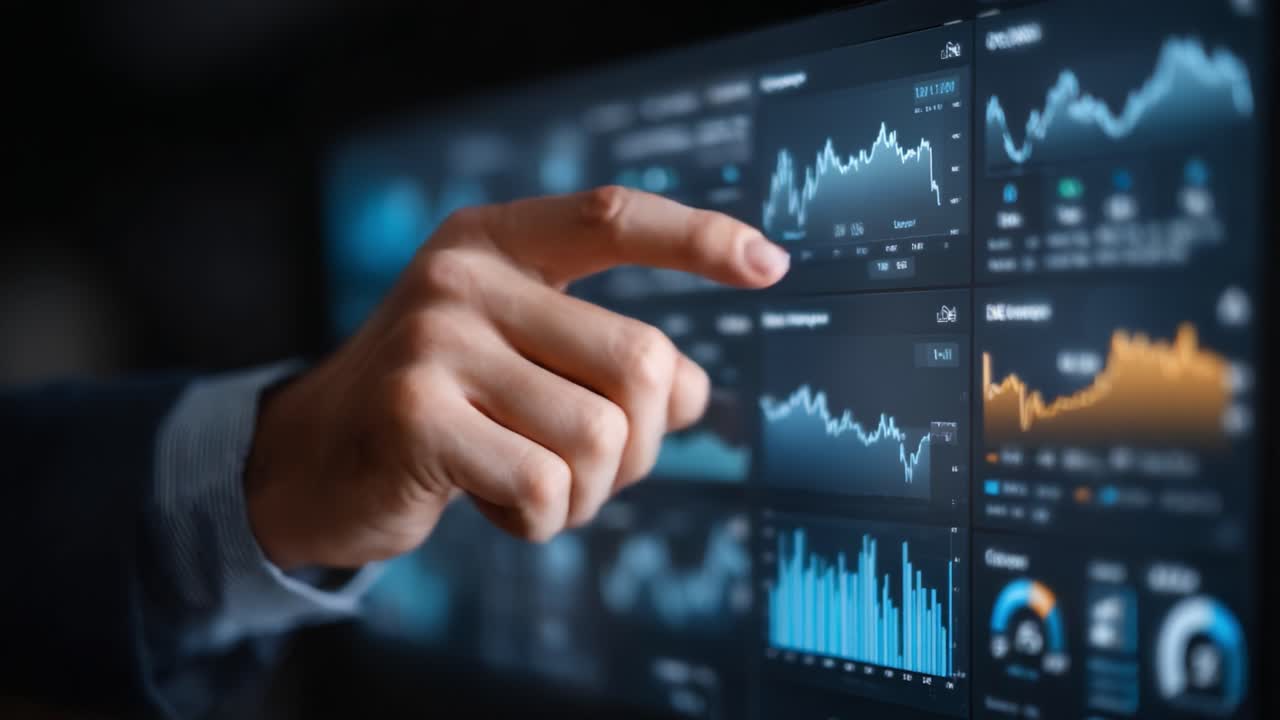 A Close-Up View of a Hand Engaging with Digital Financial Data on a Screen, Highlighting Analytics and Trend Analysis in Modern Trading Environments