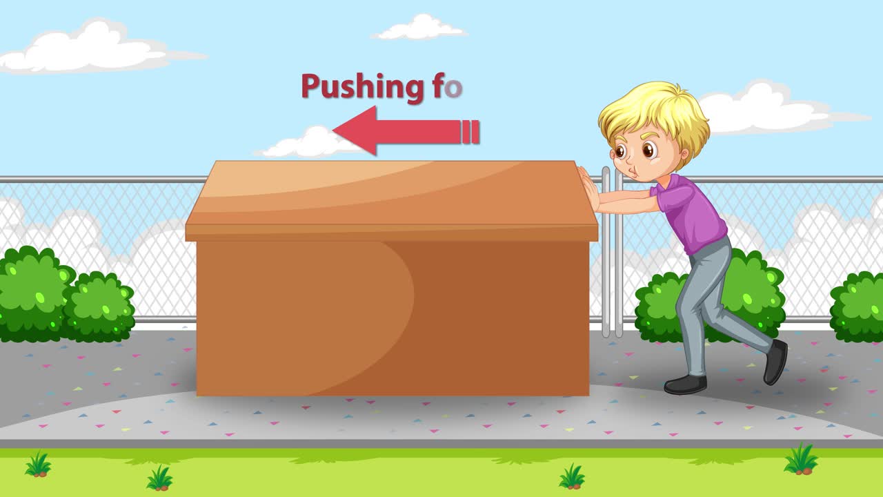 힘과 마찰의 애니메이션 시연