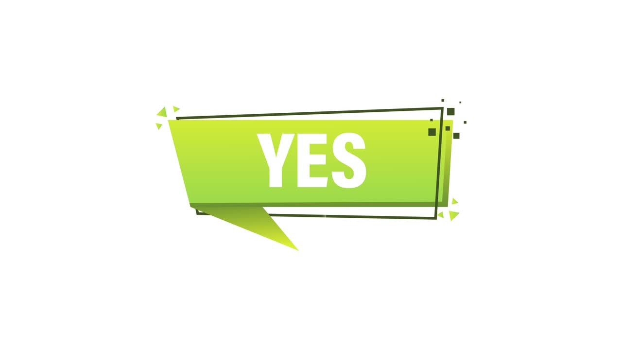 Yes button. Approved. Positive feedback concept. 3D flat button. Motion graphics.