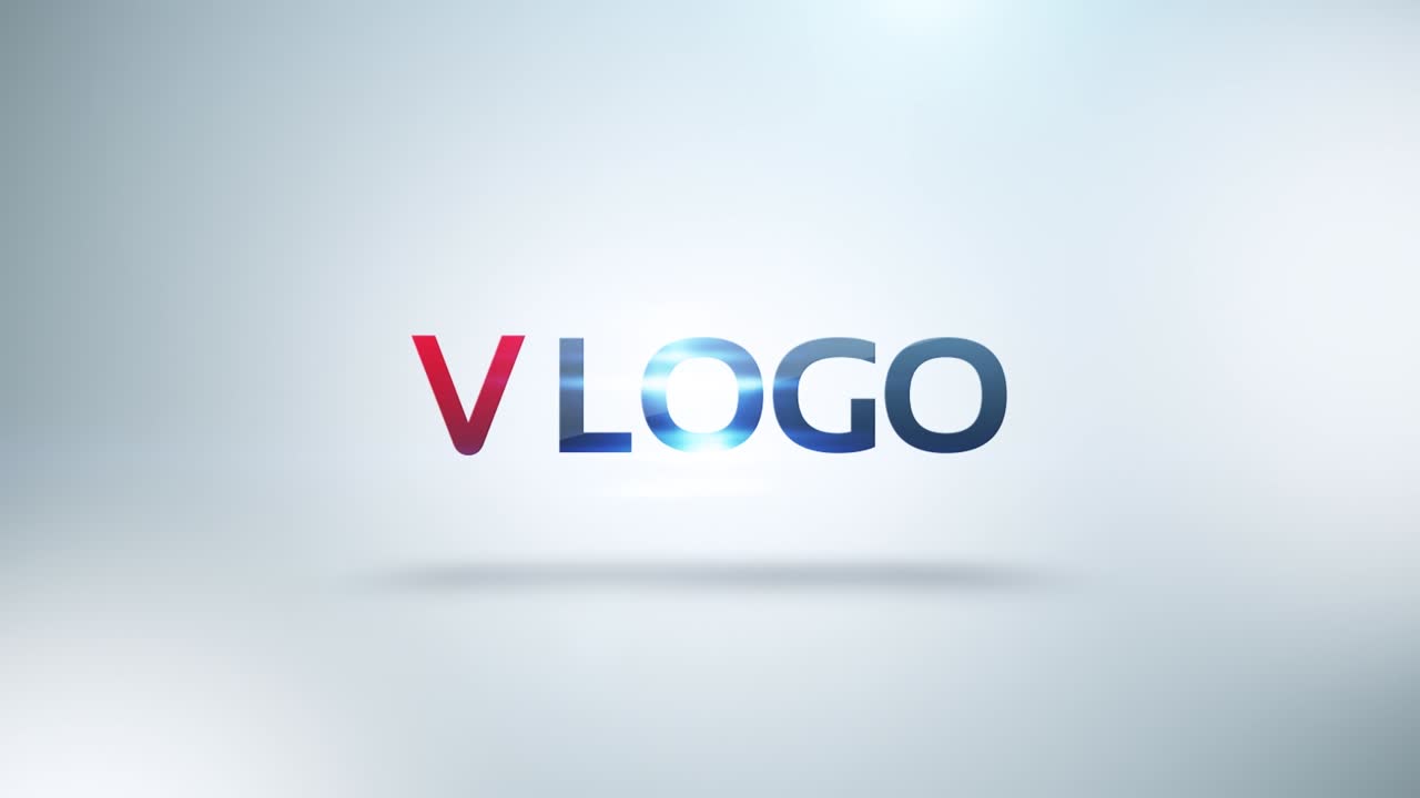 Animazione dinamica del testo VLOGO con effetti di luce intensa