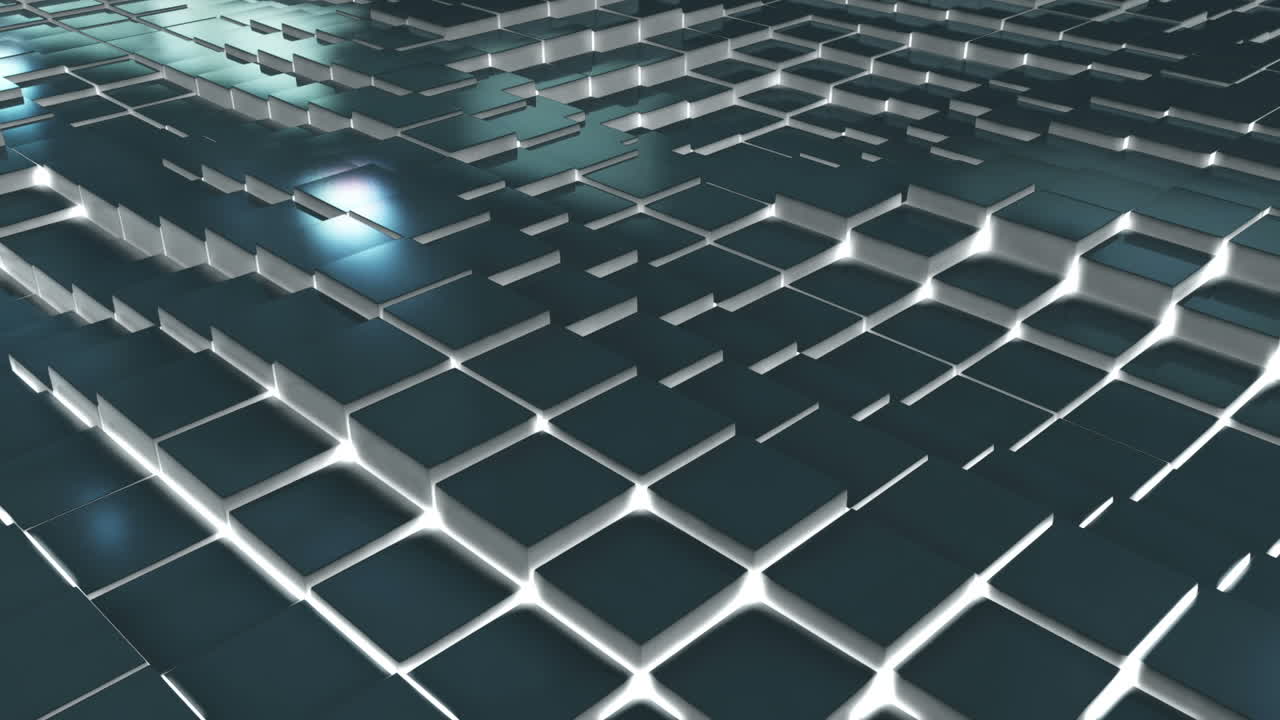 Green blocks moving in wavy pattern