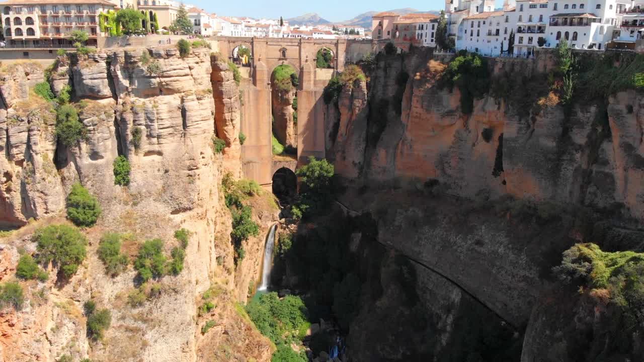 Aerial footage on a beautiful Spanish town - Ronda