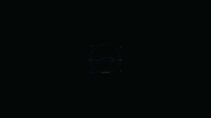Digital HUD Interface with Oscillating Waveform Graphic