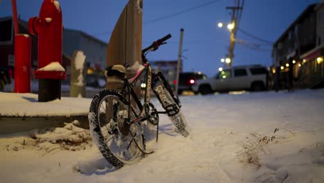 bicycle outside in an arctic town