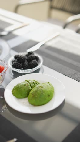 breakfast with berries and avocado