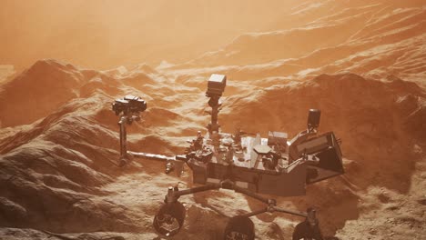 Curiosity-Mars-Rover-exploring-the-surface-of-red-planet.-Elements-of-this-image-furnished-by-NASA