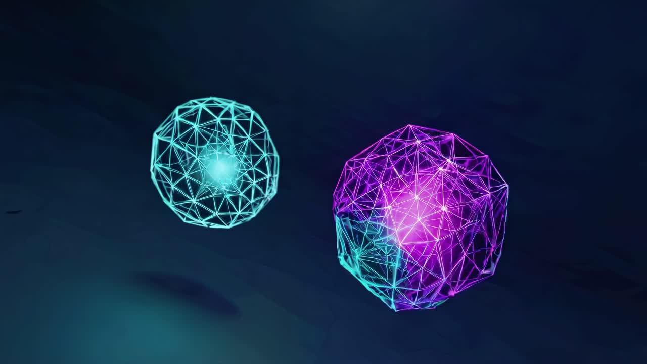 Abstract Glowing Polygonal Spheres