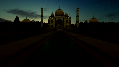 taj mahal timelapse de la noche al día, 4k