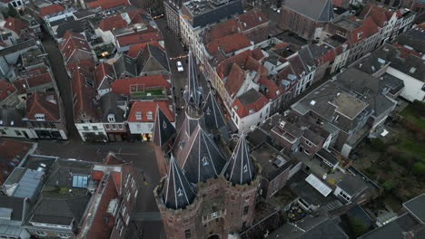 zwolle, overijssel sunset drone view, the netherlands