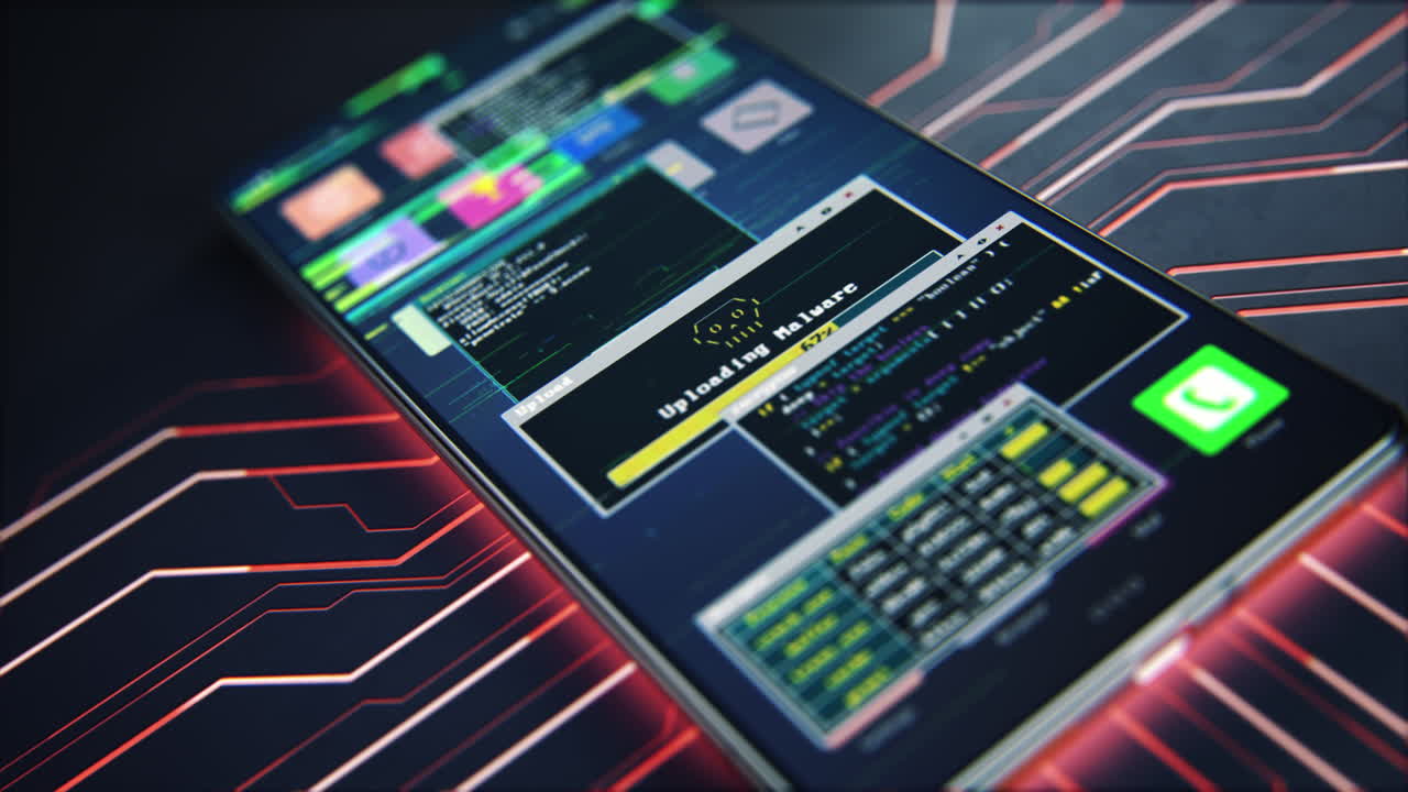 Hacked Smartphone Displaying Cyber Attack Warning