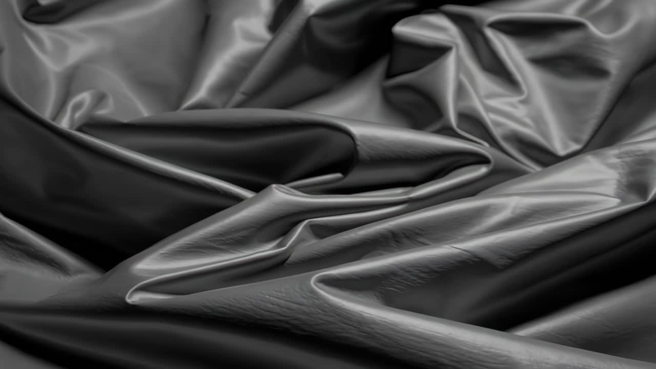 Close-up view of dark gray wrinkled fabric