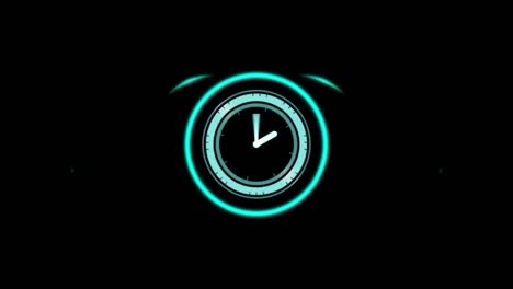 animation of clock over black background