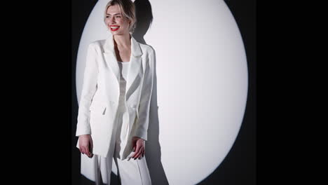 woman in white business suit