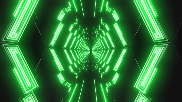 túnel verde de neón
