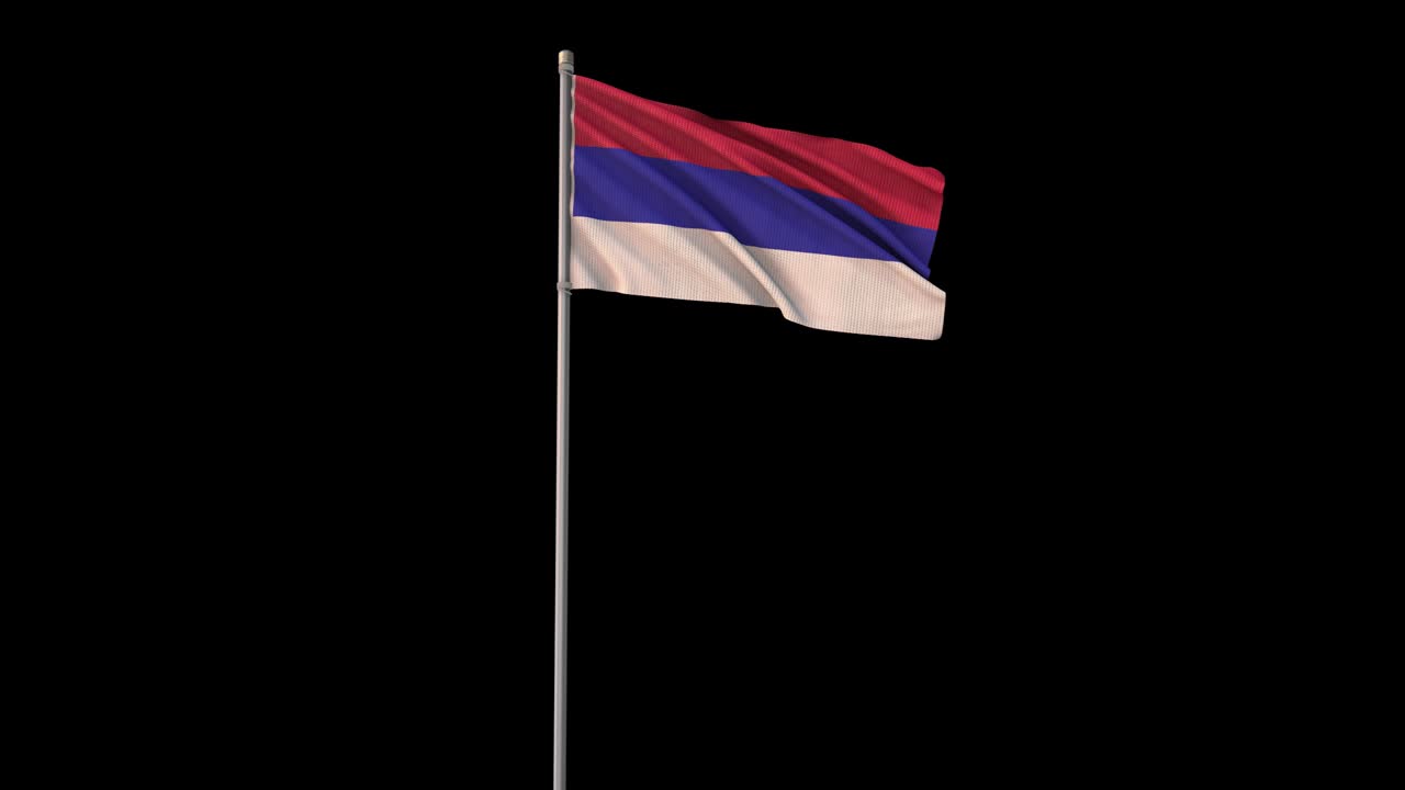 세르비아 공화국의 발과 알파 채널, 4k 비디오는 투명합니다.