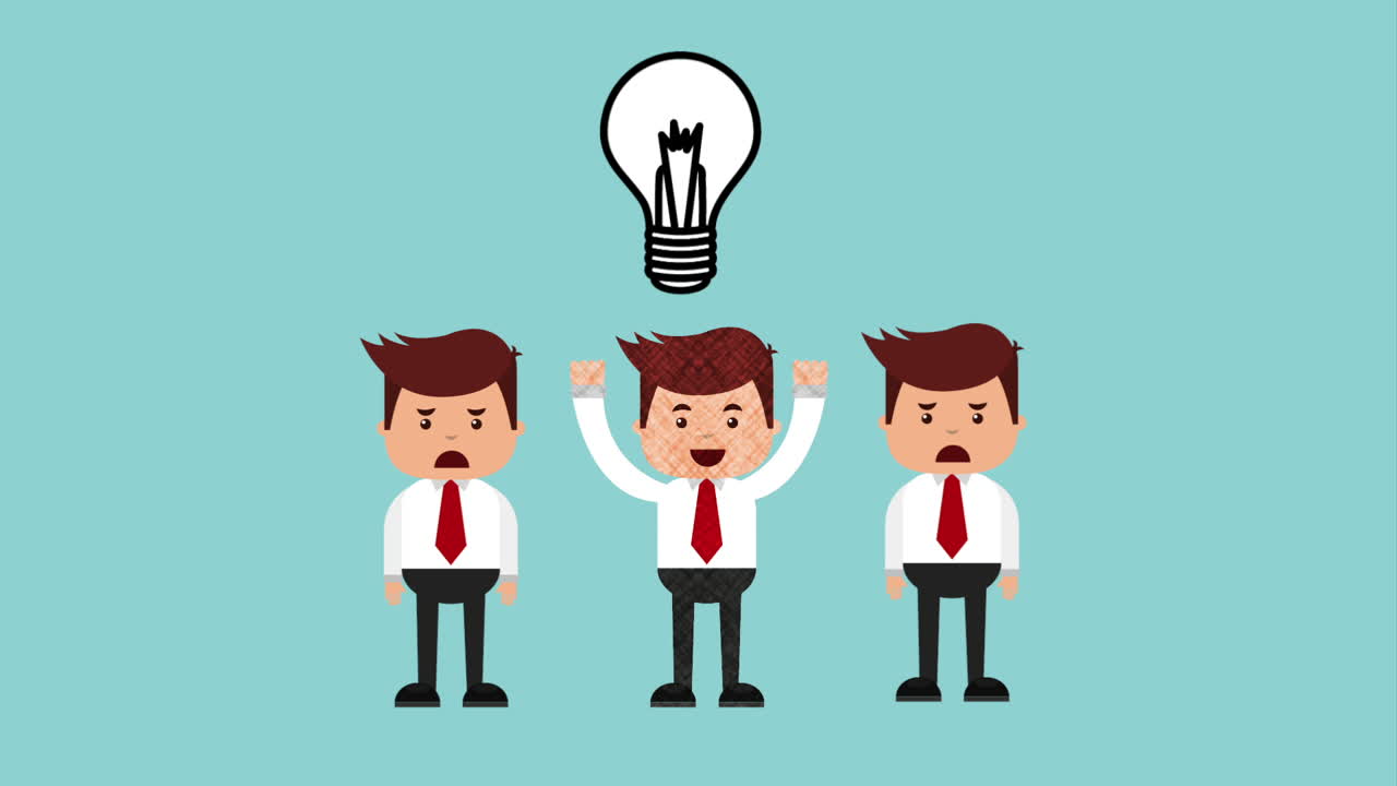 businessmen with ecommerce technology animation