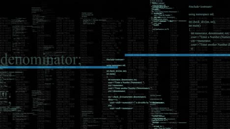 animation of interface with data processing against black background